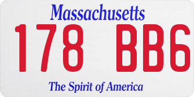 MA license plate 178BB6