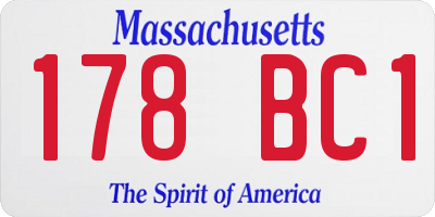 MA license plate 178BC1