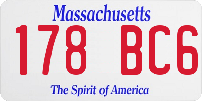 MA license plate 178BC6