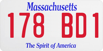 MA license plate 178BD1