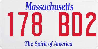 MA license plate 178BD2