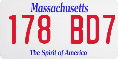 MA license plate 178BD7