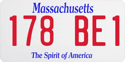 MA license plate 178BE1