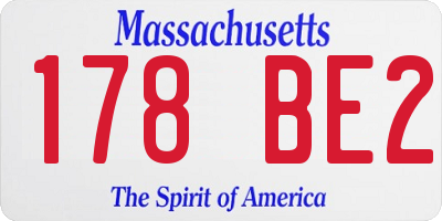 MA license plate 178BE2