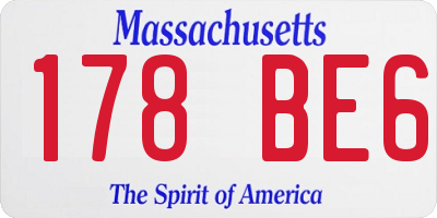 MA license plate 178BE6