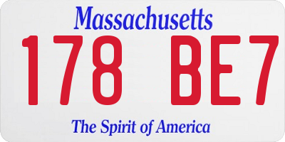 MA license plate 178BE7