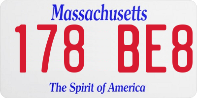 MA license plate 178BE8