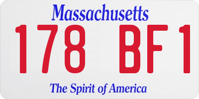 MA license plate 178BF1