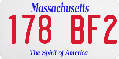 MA license plate 178BF2