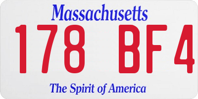 MA license plate 178BF4