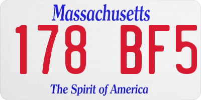 MA license plate 178BF5