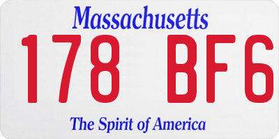 MA license plate 178BF6