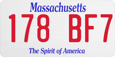 MA license plate 178BF7