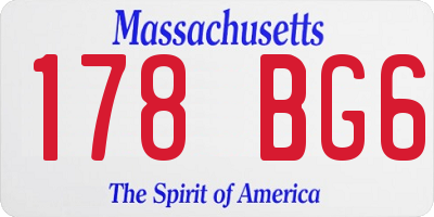 MA license plate 178BG6