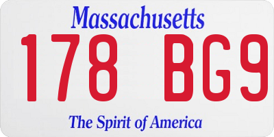MA license plate 178BG9