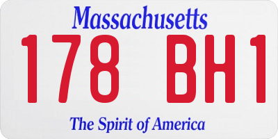 MA license plate 178BH1