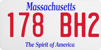 MA license plate 178BH2