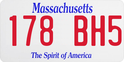 MA license plate 178BH5