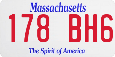 MA license plate 178BH6