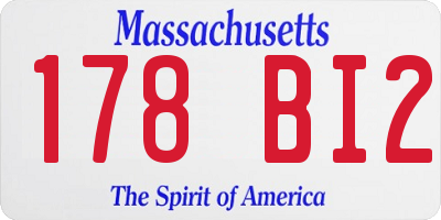 MA license plate 178BI2