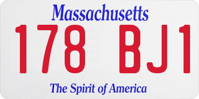 MA license plate 178BJ1