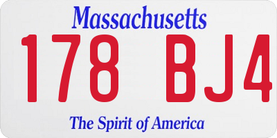 MA license plate 178BJ4