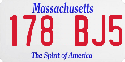 MA license plate 178BJ5