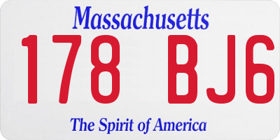 MA license plate 178BJ6
