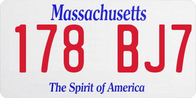 MA license plate 178BJ7