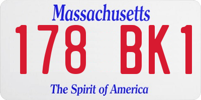 MA license plate 178BK1