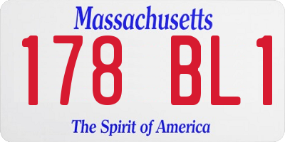 MA license plate 178BL1