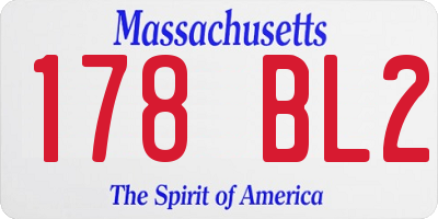 MA license plate 178BL2