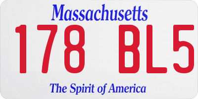 MA license plate 178BL5