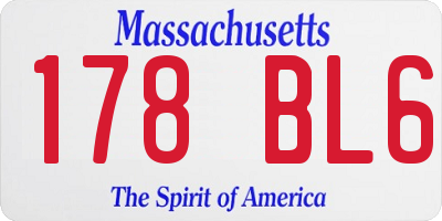 MA license plate 178BL6