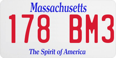 MA license plate 178BM3