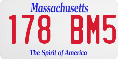 MA license plate 178BM5