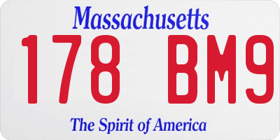 MA license plate 178BM9