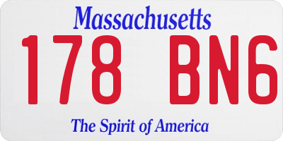 MA license plate 178BN6