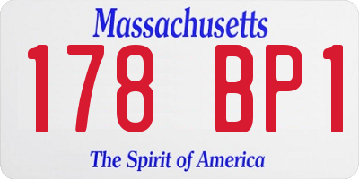 MA license plate 178BP1