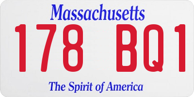 MA license plate 178BQ1