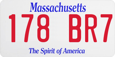 MA license plate 178BR7