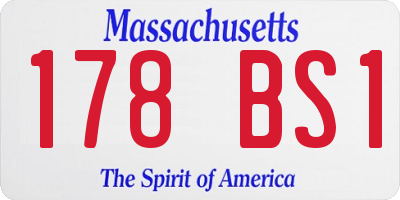 MA license plate 178BS1