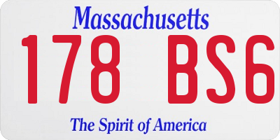 MA license plate 178BS6