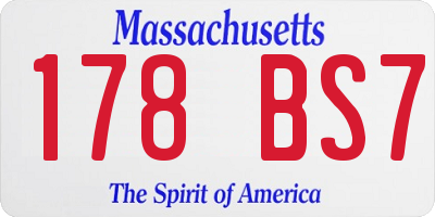 MA license plate 178BS7