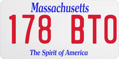 MA license plate 178BT0