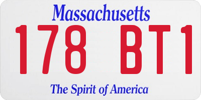 MA license plate 178BT1