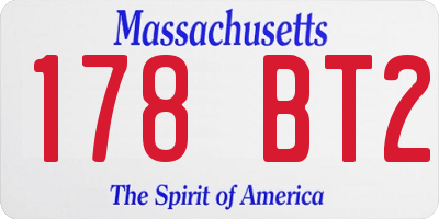 MA license plate 178BT2