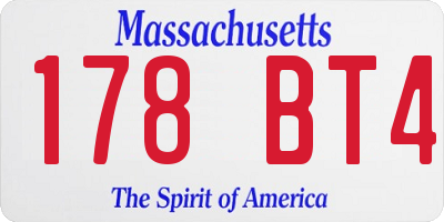 MA license plate 178BT4