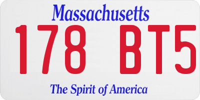 MA license plate 178BT5