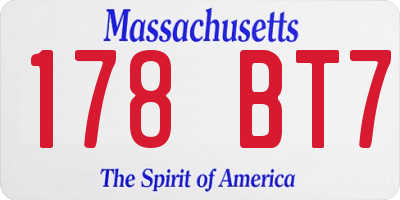 MA license plate 178BT7
